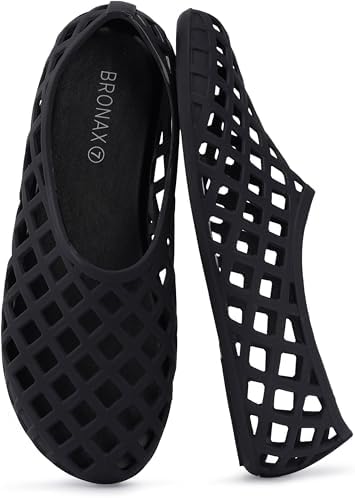 Hollow-Out Jelly Flat — Black