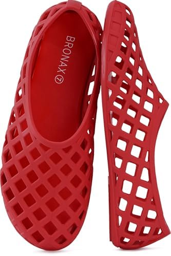 Hollow-Out Jelly Flat — Red