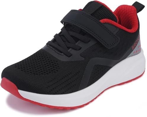 Kids Wide Toe Box Sneaker — Black Red
