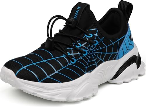 Spider Web Boys Sneaker — Black Blue