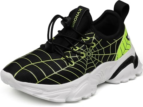 Spider Web Boys Sneaker — Black Green